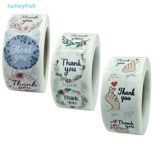 Tuilieyfish สติกเกอร์ฉลาก Thank You ลายดอกไม้ สําหรับติดบรรจุภัณฑ์ ของขวัญวันเกิด งานแต่งงาน IH