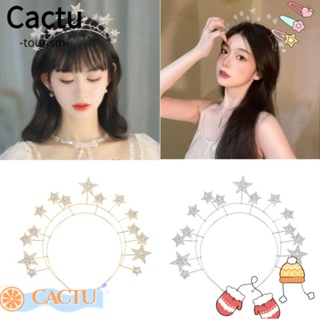 Cactu ที่คาดผม รูปดาว ประดับคริสตัล พลอยเทียม เครื่องประดับผมเจ้าสาว สําหรับผู้หญิง