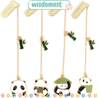 WISDOMEST ที่คั่นหนังสือโลหะ ลายแพนด้าน่ารัก 4 แบบ 4 ชิ้น สําหรับสํานักงาน 4 ชิ้น