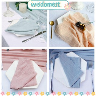 Wisdomest ผ้าเช็ดปาก ผ้าฝ้าย ผ้าลินิน แฮนด์เมด ขนาด 16.5x16.5 นิ้ว สําหรับตกแต่งโต๊ะ 4 ชิ้น