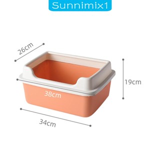 [Sunnimix1] ถาดใส่ทรายสัตว์เลี้ยง กึ่งปิด กึ่งด้าน ทําความสะอาดง่าย ทนทาน พร้อมกรอบ สําหรับแมว กระต่าย