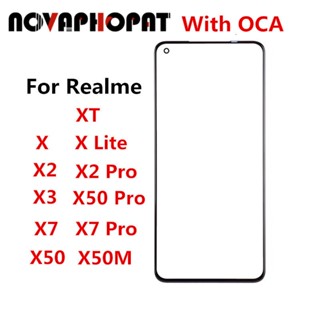 อะไหล่หน้าจอสัมผัส LCD และ OCA สําหรับ Realme X X2 XT X3 SuperZoom X7 Pro X30 X50 M