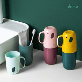 Delmer กล่องใส่แปรงสีฟัน ลายการ์ตูน แบบพกพา สําหรับห้องน้ํา เดินทาง