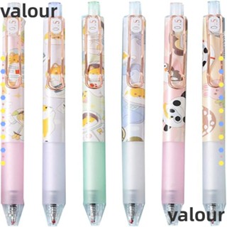 Valour ปากกาเจลลูกลื่น 0.5 มม. หมึกสีดํา 6 ชิ้น