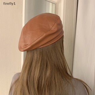 [Firefly] หมวกเบเร่ต์ หนัง PU ทรงแปดเหลี่ยม พิมพ์ลายตัวอักษร สไตล์วินเทจ สีแดง สีขาว แฟชั่นฤดูใบไม้ร่วง ฤดูหนาว สําหรับผู้หญิง