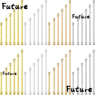 Future แถบเชื่อมต่อลูกปัดทองเหลือง 2 รู แฮนด์เมด สีเงิน สีทอง สําหรับงานหัตถกรรม