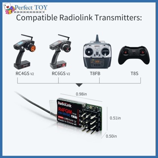 Pst Radiolink R4fgm ตัวรับสัญญาณ ขนาดเล็ก 4 ช่อง พร้อมไจโร สําหรับรถดริฟท์บังคับ 1:28 1:64 Rc4gs