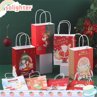 Solighter ถุงของขวัญคริสต์มาส ลายซานตาคลอส สําหรับตกแต่งเค้ก 1/10 ชิ้น