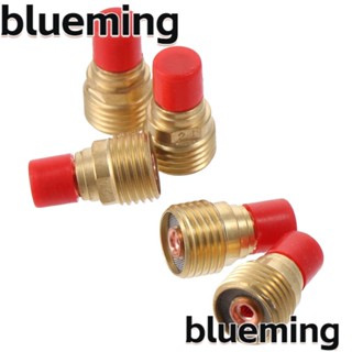 Blueming2 ตัวถังคอลเล็ตเลนส์แก๊ส สีเหลือง สีแดง พร้อมตาข่าย ทองแดง ขนาดเล็ก ทนทาน 5 ชิ้น