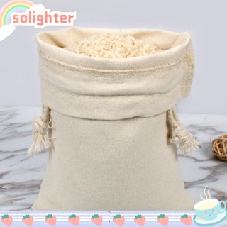 SOLIGHTER กระเป๋าผ้าแคนวาส ผ้าลินิน ผ้าฝ้าย เป็นมิตรกับสิ่งแวดล้อม 6 ชิ้น