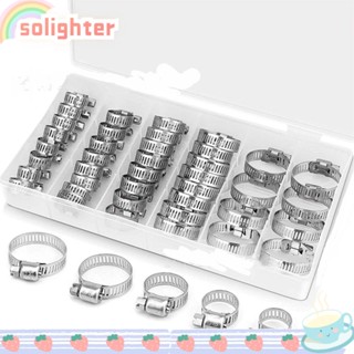 Solighter แคลมป์หนีบท่อหนอน โลหะสเตนเลส 304 ปรับได้ 40 ชิ้น