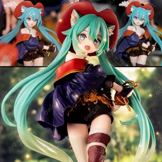 โมเดล VOCALOID Miku (Wonderland Ver.) 18cm Hatsune Miku Virtual Idol Puss in Boots Catgirl Ranger Fairy Tales Series TAiTO Piapro PVC Figure Packed in Box Model