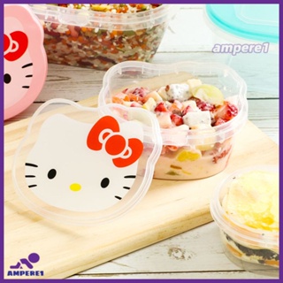 400ml กล่อง Bento Kawaii Sanrio HelloKitty การ์ตูนน่ารักกล่องบรรจุในครัวเรือนขนมขบเคี้ยวขนมหวานกล่องเก็บรักษากล่องอาหารกลางวัน -AME1