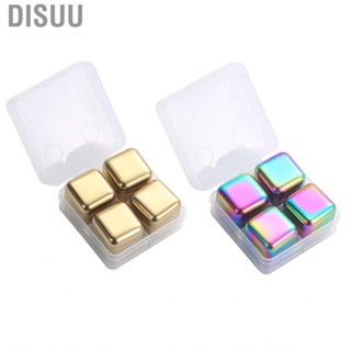 Disuu Metal Ice Cube  Safe Quick Chilling Durable Minimalist Reusable Cubes with Tong for Home