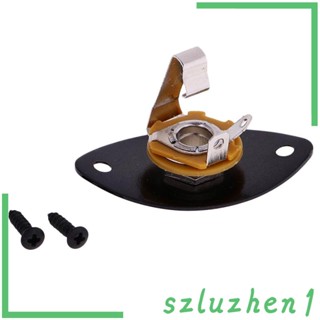 [Szluzhen1] เพลทกีตาร์ไฟฟ้า เบส ทรงวงรี และปลั๊กซ็อกเก็ตอินพุต 1/4 นิ้ว พร้อมสกรู สําหรับ ST Sq