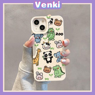 VENKI - เข้ากันได้สำหรับ เคสไอโฟน เคสไอโฟน11 เคส iphone 11 กรณีเป็นมิตรกับสิ่งแวดล้อมย่อยสลายได้สีขาวกรณีกันกระแทกสัตว์น่ารักแพนด้ายีราฟเข้ากันได้กับ iPhone 14 PRO MAX 13 PRO MAX 12 11Pro MAX XR XS 7 8 PLUS