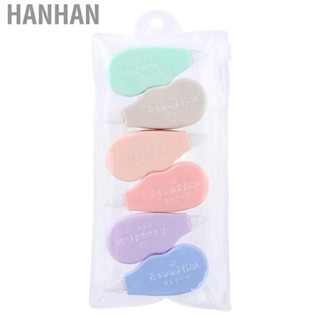 Hanhan 6Pcs Correction Tape 5mm Morandi Strong Adhesion Easy Operation High Smoothness White Out for Student Office Kids