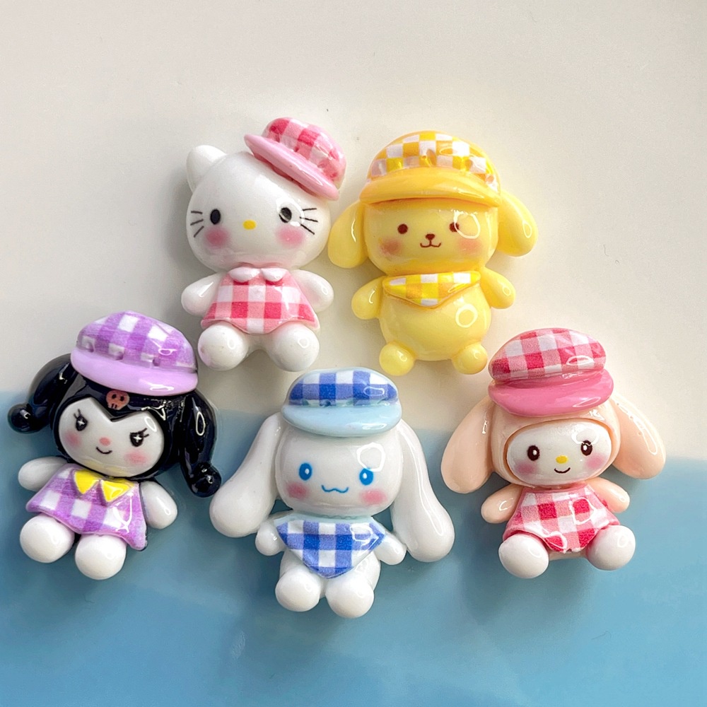 SANRIO 10ชิ้นใหม่ ซานริโอ น่ารักลายสก๊อตชุดหมวกเสน่ห์สําหรับ ทําเอง (5-41)