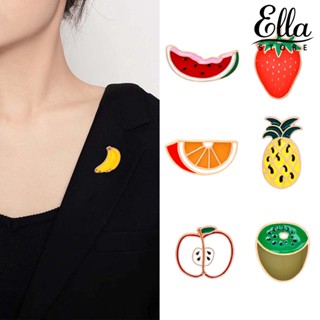 Ellastore123 เข็มกลัด รูปการ์ตูนผลไม้ แตงโม สตรอเบอร์รี่ ส้ม สับปะรด กีวี่ ผลไม้น่ารัก หยดน้ํามัน เครื่องประดับแฟชั่น ของขวัญ