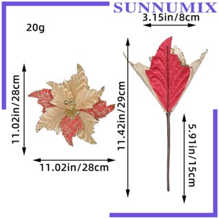 [Sunnimix] พวงดอกไม้ประดิษฐ์ ประดับกลิตเตอร์ สําหรับตกแต่งต้นคริสต์มาส