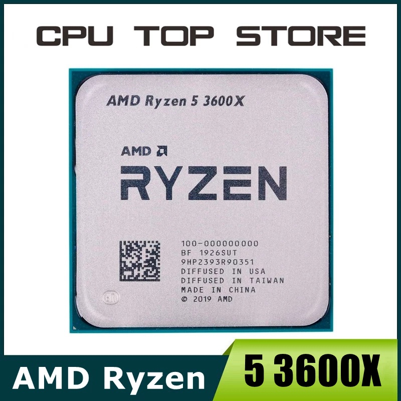 ใช้ AMD Ryzen 5 3600X R5 3600X 3.8GHz โปรเซสเซอร์ CPU หกแกนสิบสองด้าย 7NM 95W L3 = 32M 100-000000022