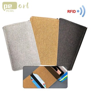 Pearlth RFID ที่ใส่บัตรเครดิต ธนาคารอลูมิเนียม แบบพกพา บางเฉียบ
