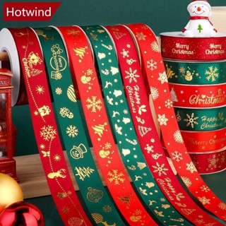 Hotwind ริบบิ้นโพลีเอสเตอร์ พิมพ์ลายคริสต์มาส 25 หลา 25 มม. แฮนด์เมด สําหรับตกแต่งห่อของขวัญคริสต์มาส DIY N3U4 1 ชิ้น