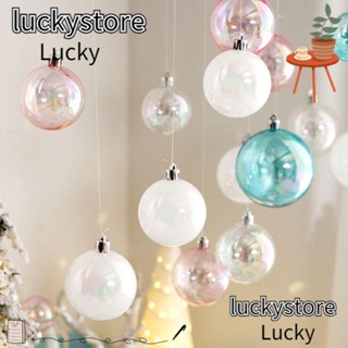 Lucky ลูกบอลพลาสติกใส 3 5 6 ซม. กันแตก ใช้ซ้ําได้ สําหรับตกแต่งต้นคริสต์มาส