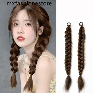 Mxfashione ผมหางม้าสังเคราะห์ สีน้ําตาล ทนความร้อน เข้ากับทุกการแต่งกาย สร้างสรรค์ สําหรับผู้หญิง