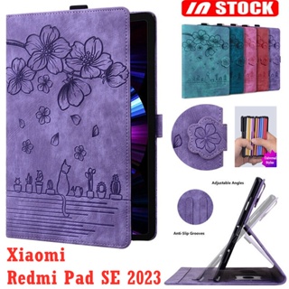 เคสหนัง ฝาพับแม่เหล็ก กันกระแทก พร้อมช่องใส่บัตร สําหรับ Xiaomi Redmi Pad SE 2023 11.0 นิ้ว