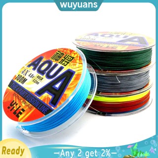 Wuyuans สายเอ็นตกปลา แบบถัก 100 ม. 4 เส้น 15lb-60lb กันกัด สําหรับน้ําจืด น้ําทะเล