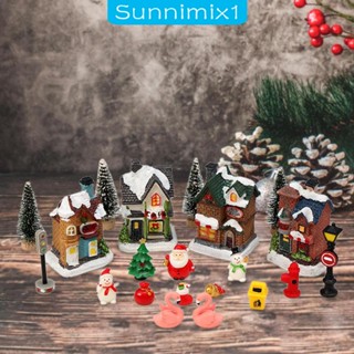 [Sunnimix1] ฟิกเกอร์บ้านหมู่บ้าน คริสต์มาส ฤดูหนาว