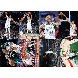 จัดส่งในวันเดียวกัน Giannis Antetokounmpo star HD โปสเตอร์ภาพนูน 8 ชิ้น