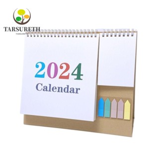 Tarsureth ปฏิทินตั้งโต๊ะ พร้อมกระดาษโน้ต 5 สี คุณภาพสูง 2024 สําหรับสํานักงาน