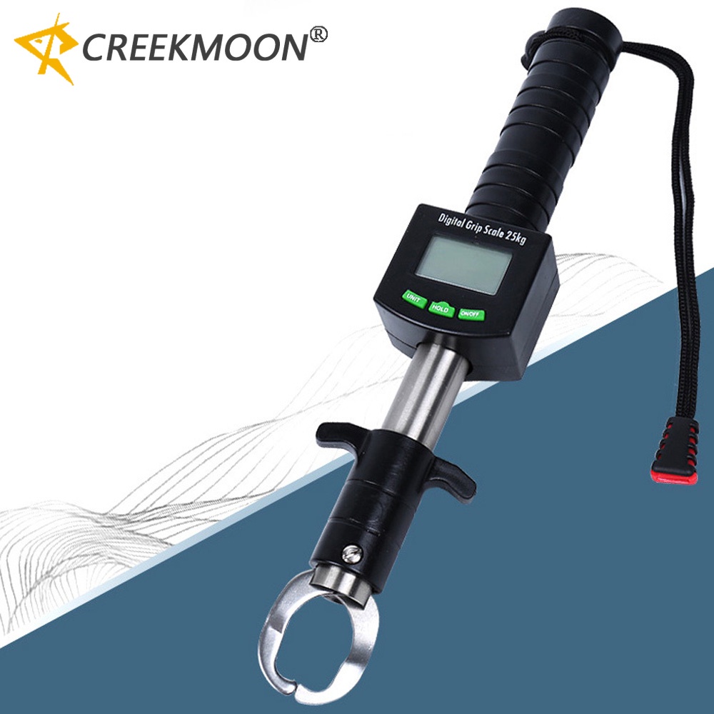 Led อิเล็กทรอนิกส์ Digital Fishing Lip Grabber คลิปปลาผู้ถือ Tackle Grip Grip Gripper คีมเครื่องมือขนาด 15/25KG ไม้บรรทัดกันน้ํา 240708