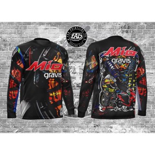 เสื้อยืดแขนยาว ลาย yamaha full gravis mio สําหรับขี่รถจักรยานยนต์