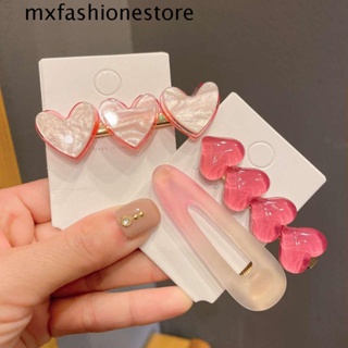 Mxfashione กิ๊บติดผม รูปหัวใจ สีแคนดี้ สไตล์เกาหลี สําหรับผู้หญิง