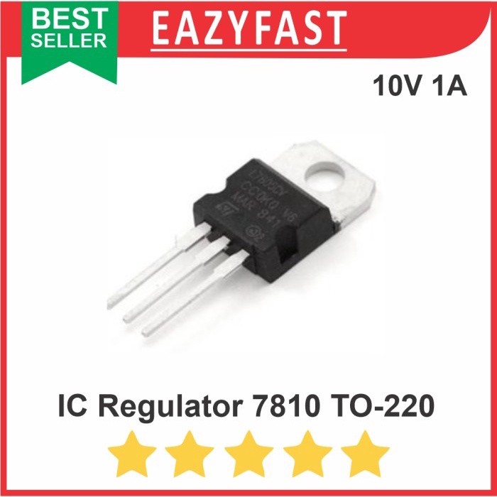 ตัวควบคุม IC L 7810 CV 10 V โวลต์ 10V 1A 1 A L7810 L7810CV LM7810 DIP