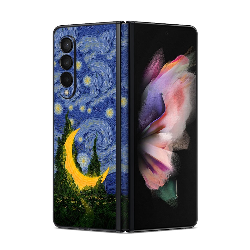 Van Gogh Art Skin สําหรับ Samsung Galaxy Z Fold 5 6 7 4 3 Decal สีสันกลับป้องกันหน้าจอฟิล์ม Fold5 Fo