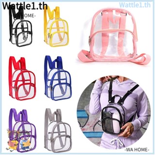 Wttle กระเป๋าถือ PVC ขนาดเล็ก มีซิป สีพื้น สําหรับนักเรียน ขี่จักรยาน