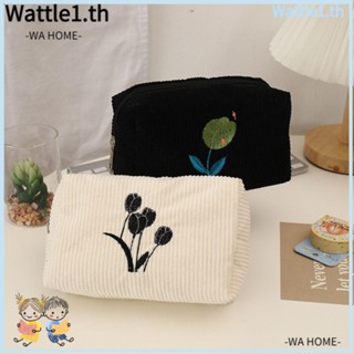 Wttle กระเป๋าเครื่องสําอาง กระเป๋าดินสอ ผ้านิ่ม สีสันสดใส สําหรับนักเรียน