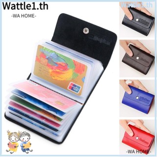 Wttle กระเป๋าสตางค์ กระเป๋าใส่บัตรเครดิต ID 26 ช่อง สีพื้น เรียบง่าย