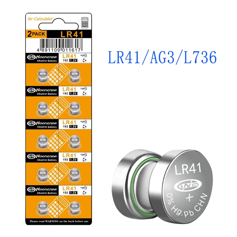 1 Card = 10PCS  AG3 1.55V Alkaline Button Battery AG3 192 LR41 SR41SW L736 Coin Cell Button Batterie