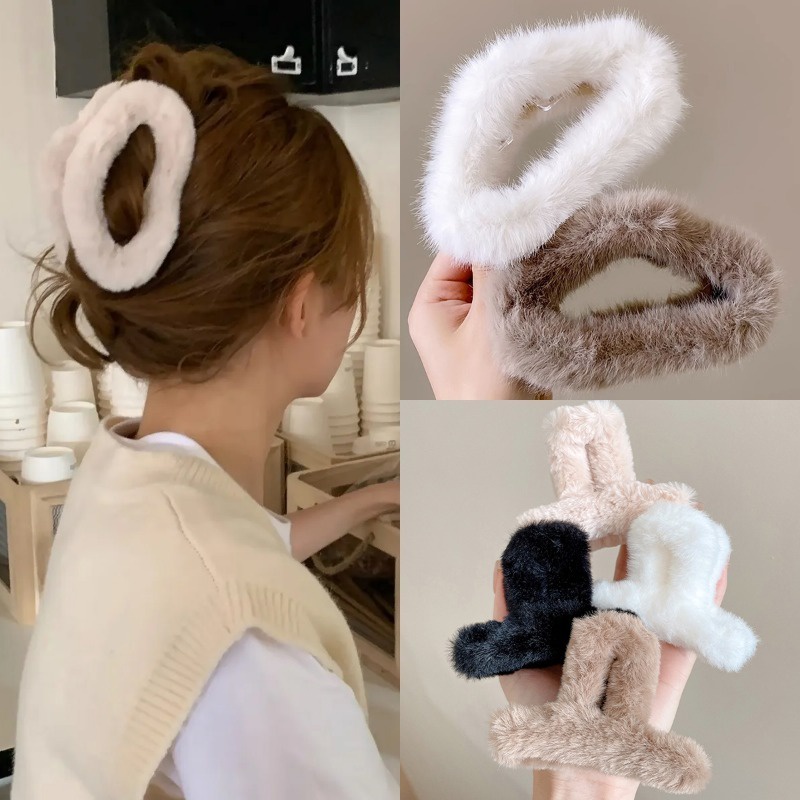 กิ๊บติดผม ผ้ากํามะหยี่ขนนิ่ม รูปก้อนเมฆ ขนาดใหญ่ แฟชั่นฤดูใบไม้ร่วง และฤดูหนาว สําหรับผู้หญิง 2023