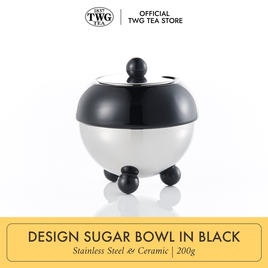 TWG Tea | TWG Tea Design Sugar Bowl in Black in Bone China 200ml