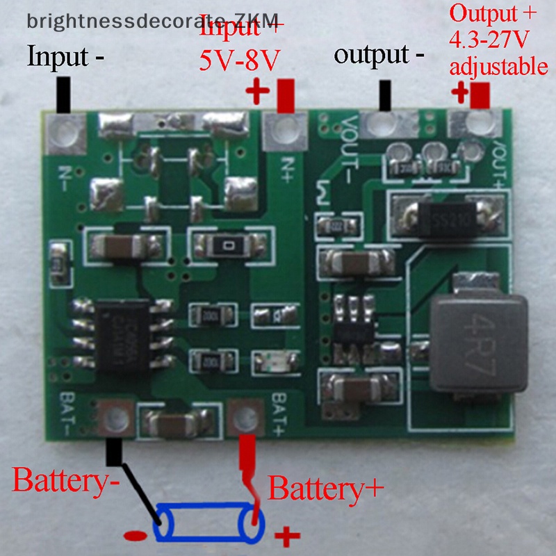 [Brightdecorate] โมดูลชาร์จแบตเตอรี่ลิเธียม 18650 3.7V 4.2V เป็น 5V 9V 12V 24V [TH]