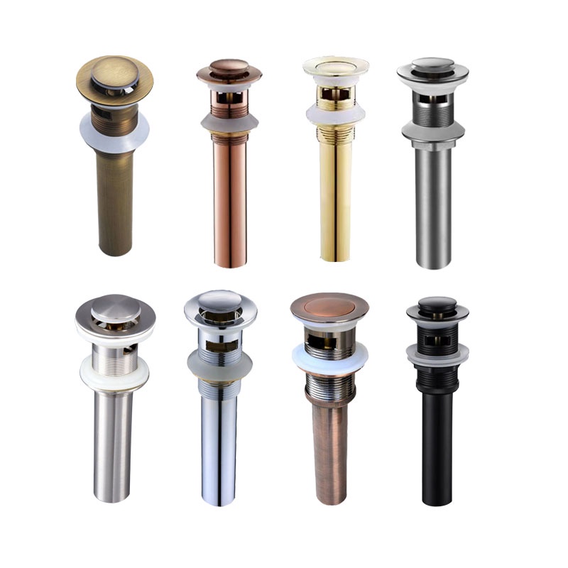 ห้องน้ําอ่างล้างจานอ่างล้างหน้าท่อระบายน้ําปลั๊ก Vanity Vessel Pop Up Sink Waste Drainer พร้อม Overflow Hole ก๊อกน้ําอุปกรณ์เสริม Uzh223