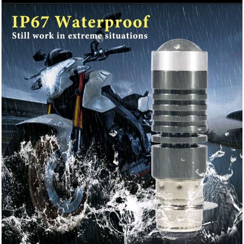 [แพ็คเกจข้อเสนอ] 2 ชิ้นไฟหน้ารถจักรยานยนต์ไฟ LED หลอดไฟ P15D T19 สปอตไลท์มอเตอร์ลำแสงสองสี - รูปที่ 3