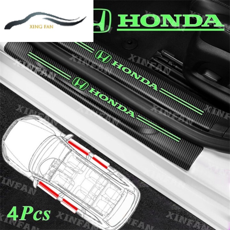 Xinfan สติกเกอร์คาร์บอนไฟเบอร์ ป้องกันรอยขีดข่วน สําหรับ Honda Civic BRV XR-V CRV HRV City Accord Jazz VTi Fit 4 ชิ้น ต่อชุด