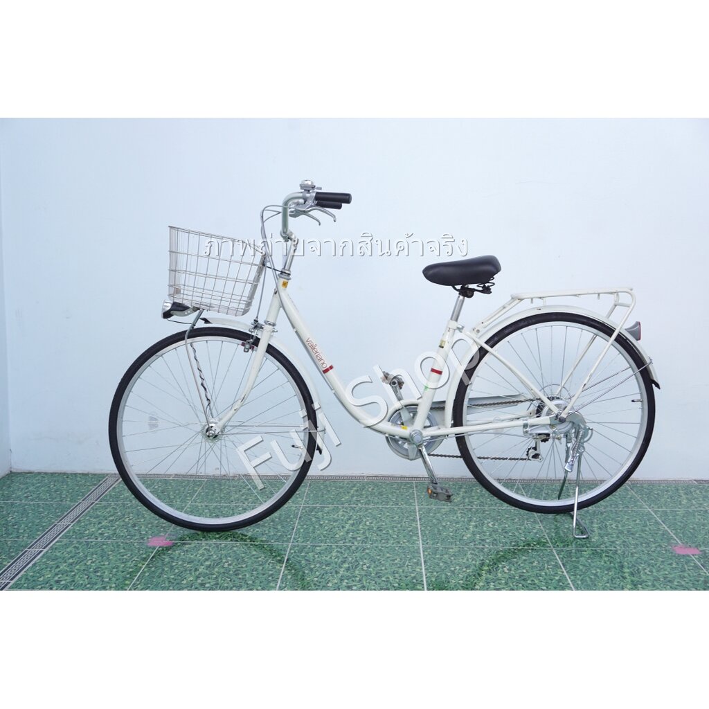 จักรยานแม่บ้านญี่ปุ่น - ล้อ 26 นิ้ว - มีเกียร์ - สีขาว [จักรยานมือสอง]